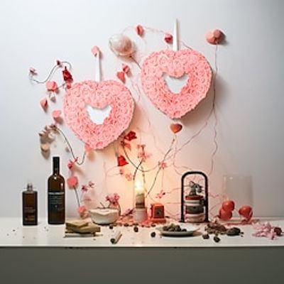 1pcs Valentine's Day Love Wreath Door Hanging Wedding Proposal Party Scene Decoration Layout Valentine's Day Heart Wreath miniinthebox 1pcs Valentine's Day Love Wreath Door Hanging Wedding Proposal Party Scene Decoration Layout Valentine's Day Heart Wreath miniinthebox
