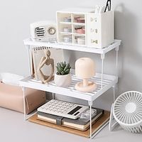 2pcs Storage Rack Bathroom Storage Rack Kitchen Tabletop Cosmetic Storage And Organization Rack Foldable Clutter Rack Storage Rack Lightinthebox - thumbnail