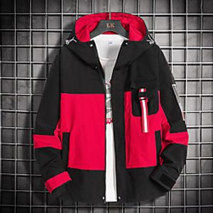 Men's Hoodie Jacket Hiking Jacket Hiking Windbreaker Outdoor Thermal Warm Windproof Quick Dry Lightweight Outerwear Trench Coat Top Skiing Ski  Snowboard Fishing Grey Green Red  Breathable Lightinthebox