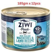 ZiwiPeak Mackerel & Lamb Recipe Canned Cat Food 185gm x 12pcs