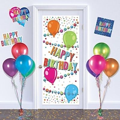 Happy Birthday Door Covers Decoration Backdrop Door Banner for Front Door Farmhouse Christmas Holiday Party Decor Supplies miniinthebox