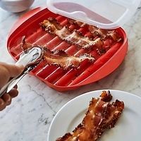 Washable Microwave Bacon Inserts Cooker Healthy With Lid Home Food Grade No Spatter Baking Tray Bacon Baking Tray Microwave Oven Meat Baking Tray Microwave Oven Bacon Tray Microwave Oven Bacon Lightinthebox - thumbnail
