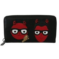Dolce Gabbana Chic Black and Red Leather Continental Wallet (VAS8501)