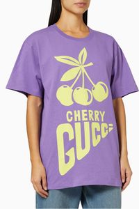 'Cherry Gucci' T-shirt in Cotton Jersey