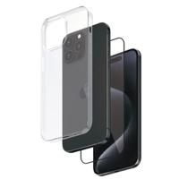 Smartix Tempered Glass + Case Black iPhone 15 Pro Max Premium Bundle