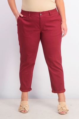 Womens Rosabel Skinny Cuffed Fit Solution Pants Burgundy Womens Rosabel Skinny Cuffed Fit Solution Pants Burgundy