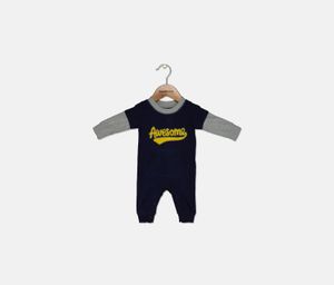 Baby Boys Awesome Graphic Coverall  Navy