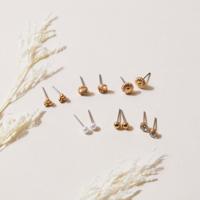 Assorted Stud Earring with Push Back Closure - Set of 6
