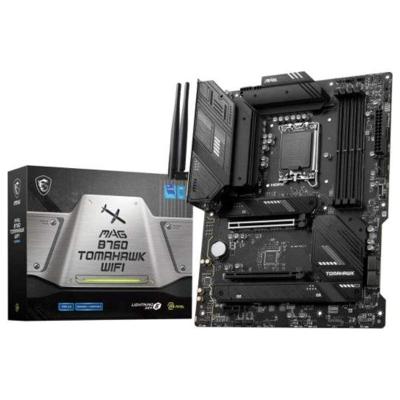 MSI MAG B760 Tomahawk Wifi LGA1700 ATX Motherboard, Intel B760 Chipset, 4x DDR5, 128GB Max Memory Capacity, Wi-Fi 6E, 2.5Gbps LAN, 2x PCI-E x16, 3x M.2 1x HDMI™ 1x DP, USB 2.0/3.2