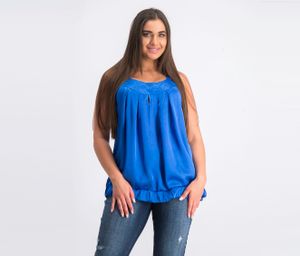 Womens Plain Sleeveless Tops  Blue