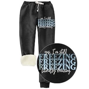 Women's Fleece Sweatpants Chinos Full Length Pocket Sweatpants Savannah Joggers Daily Wear Light Pink milk white S M Fall  Winter Lightinthebox
