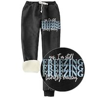 Women's Fleece Sweatpants Chinos Full Length Pocket Sweatpants Savannah Joggers Daily Wear Light Pink milk white S M Fall  Winter Lightinthebox - thumbnail