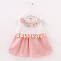 Cute Baby Girls O-neck Stitching Tassels Dresses