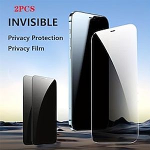 2 pcs Screen Protector For Apple iPhone 15 Pro Max Plus iPhone 15 Pro Max Plus 14 13 12 11 Tempered Glass Privacy Anti-Spy 9H Hardness Anti Bubbles Anti-Fingerprint 3D Touch Compatible miniinthebox