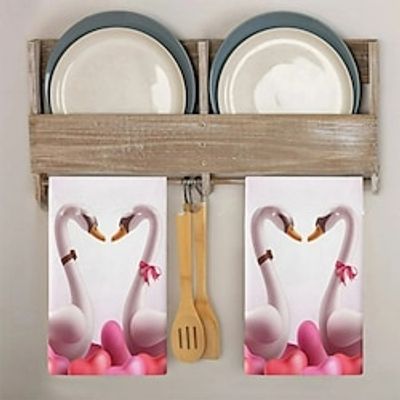 Valentine's Day Swan Kitchen Towels, Dish Towels for Kitchen, Ultra Soft Bar Tea Towels, Super Absorbent Cleaning Cloths Dish Towel Couple Swan with Love Hearts Lightinthebox Valentine's Day Swan Kitchen Towels, Dish Towels for Kitchen, Ultra Soft Bar Tea Towels, Super Absorbent Cleaning Cloths Dish Towel Couple Swan with Love Hearts Lightinthebox