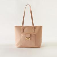 Sasha Solid Tote Bag with Double Handle and Zip Closure