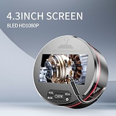 Industrial Endoscope Camera Digital Borescope with 1080P 4.3 inch Inspection Camera 5.0m(16Ft) 2.0m(6.5Ft) 2 mp Portable Recording Image and Video Function LED Light Waterproof Semi-Rigid Cable miniinthebox