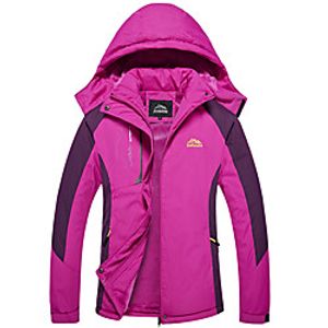 Women's Hoodie Jacket Ski Jacket Hiking Fleece Jacket Winter Outdoor Thermal Warm Waterproof Windproof Fleece Lining Outerwear Windbreaker Trench Coat Skiing Ski  Snowboard Fishing Female rose red Lightinthebox