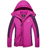 Women's Hoodie Jacket Ski Jacket Hiking Fleece Jacket Winter Outdoor Thermal Warm Waterproof Windproof Fleece Lining Outerwear Windbreaker Trench Coat Skiing Ski  Snowboard Fishing Female rose red Lightinthebox - thumbnail