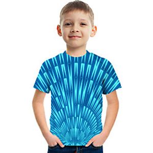 Kids Boys' T shirt Tee Short Sleeve Graphic Optical Illusion Color Block Rainbow Children Tops Summer Active Streetwear Sports 3-12 Years Lightinthebox