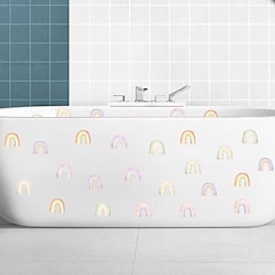6pcs Cartoon Rainbow Bathroom Bathtub Decorative Wall With Self-Adhesive Waterproof Non-Slip Bathtub Stickers. Lightinthebox