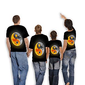 Family Look Tops Galaxy Black Short Sleeve Daily Matching Outfits miniinthebox