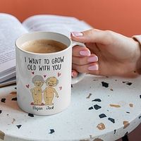 Valentine Mugs I WANT TO GROW OLD WITH YOU I Want To Grow Old With You Couple Ceramic Mugs Lightinthebox - thumbnail