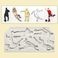 Soccer Basketball Players Silicone Cake Fondant Mold Chocolate Cookies Mold DIY Cake Baking Decor