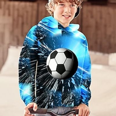World Cup Kids Boys Hoodie Football 3D Print Long Sleeve Active 4-12 Years Fall Blue Lightinthebox