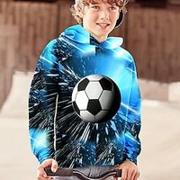 World Cup Kids Boys Hoodie Football 3D Print Long Sleeve Active 4-12 Years Fall Blue Lightinthebox - thumbnail