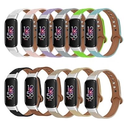 1pc Smart Watch Band Compatible with Fitbit Luxe Genuine Leather Smartwatch Strap Luxury Adjustable Breathable Leather Loop Replacement  Wristband miniinthebox
