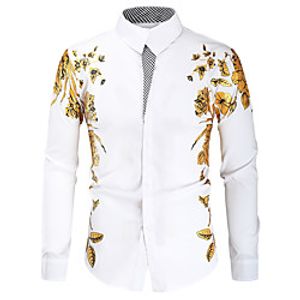 Men's Shirt 3D Print Animal Long Sleeve Daily Tops Retro White Black Red miniinthebox