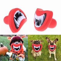 Dog Squeaky Toy Funny Smile Teeth Silicon Toy Puppy Chew Play Toys - thumbnail