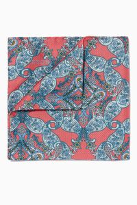 Paisley Print Silk Pocket Square