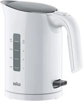 Braun PurEase Water Kettle, 2200W, 1.7L Capacitty, Fast boiling, 3-Ways Protection - WK 3000 WH