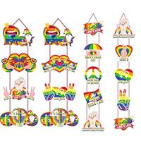 Happy Pride LGBTQ element set. LGBTQ community symbols with rainbow flag, flower, heart. Elements illustrated for pride month, bisexual, transgender, gender equality, sticker, rights concept. Lightinthebox