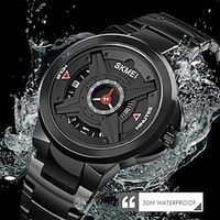 SKMEI Brand Business Quartz Waterproof Men's Watches Luxury Dress Bracelet Simple Design Time Display Wristwatch Lightinthebox - thumbnail