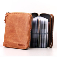 40/20 Card Slots Card Holder Genuine Leather Zipper Wallet