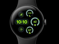 Google Pixel watch 3, 41MM With Fitbit Activity Tracking Heart Rate Matte Black Aluminum Case / Obsidian Active Band