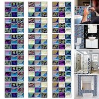 18 Pieces Self Adhesive Mosaic Tiles Wall Stickers Home Decor PVC Sticker Covers for Kitchen Cupboard Bathroom Wallpaper Waterproof Wallpaper Lightinthebox - thumbnail