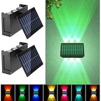 Solar Wall Light Outdoor Cordless IP65 Waterproof Solar Night Lamp Up and Down Lighting Wash Wall Light for Deck Wall Garage Garden Courtyard Cafe Bar Atmosphere Decor 1pc Lightinthebox