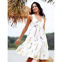 Women's Casual Dress Tank Dress Summer Dress Floral Leaf Pocket Print U Neck Mini Dress Sleeveless Summer Lightinthebox