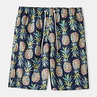 Men's Casual Daily Holiday Shorts Pants Graphic Pineapple Short Navy Blue Lightinthebox - thumbnail