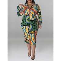 Women's Plus Size Loungewear Nightgown Dress Flower Casual Comfort Soft Home Street Daily Polyester Breathable Lapel Long Sleeve Fall Spring Black Yellow Lightinthebox - thumbnail