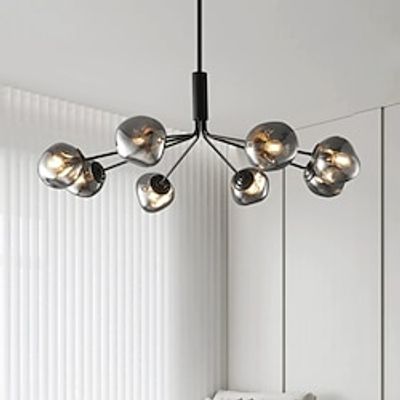 LED Pendant Light Modern Style 358-Lights Ceiling Light Fixtures - Modern Matte Black Semi Flush Mount Ceiling Light with Glass Shade Lightinthebox