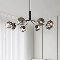 LED Pendant Light Modern Style 358-Lights Ceiling Light Fixtures - Modern Matte Black Semi Flush Mount Ceiling Light with Glass Shade Lightinthebox - thumbnail