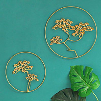 Chinese Style Light Luxury Welcome Pine Metal Wall Hanging Living Room Entrance Wall Wrought Iron Wall Decoration Round Ornaments miniinthebox