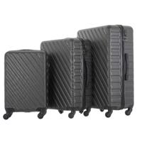 PARA JOHN 3-Piece Hard Side ABS Spinner Luggage Trolley Set 20/24/28 Inch DARK GREY