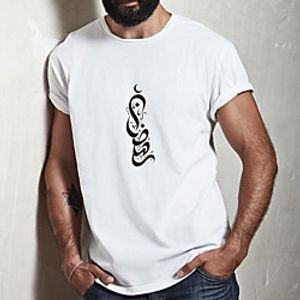 Men's Unisex Tee T shirt Hot Stamping Symbol Graphic Prints Plus Size Print Short Sleeve Casual Tops Cotton Basic Fashion Designer Big and Tall White Lightinthebox