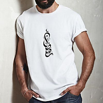 Men's Unisex Tee T shirt Hot Stamping Symbol Graphic Prints Plus Size Print Short Sleeve Casual Tops Cotton Basic Fashion Designer Big and Tall White Lightinthebox